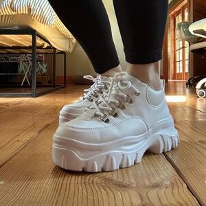 Dolls Kill Public Desire White Chunky Platform Sneakers